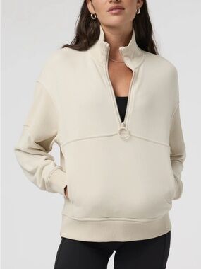 Vuori Sedona rib half zip- bone